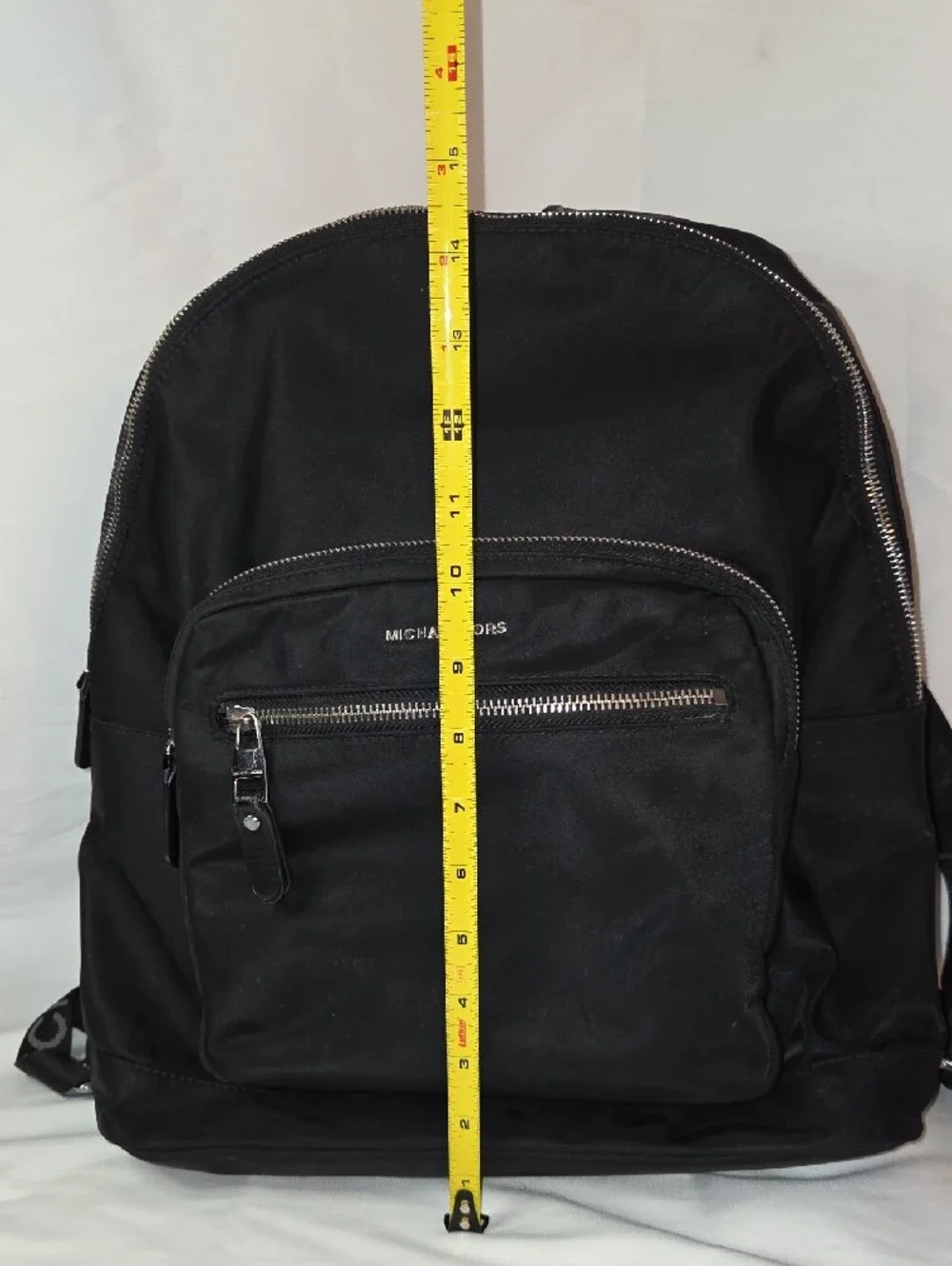 Michael Kors Black Nylon Men's Backpack with Silver Hardware